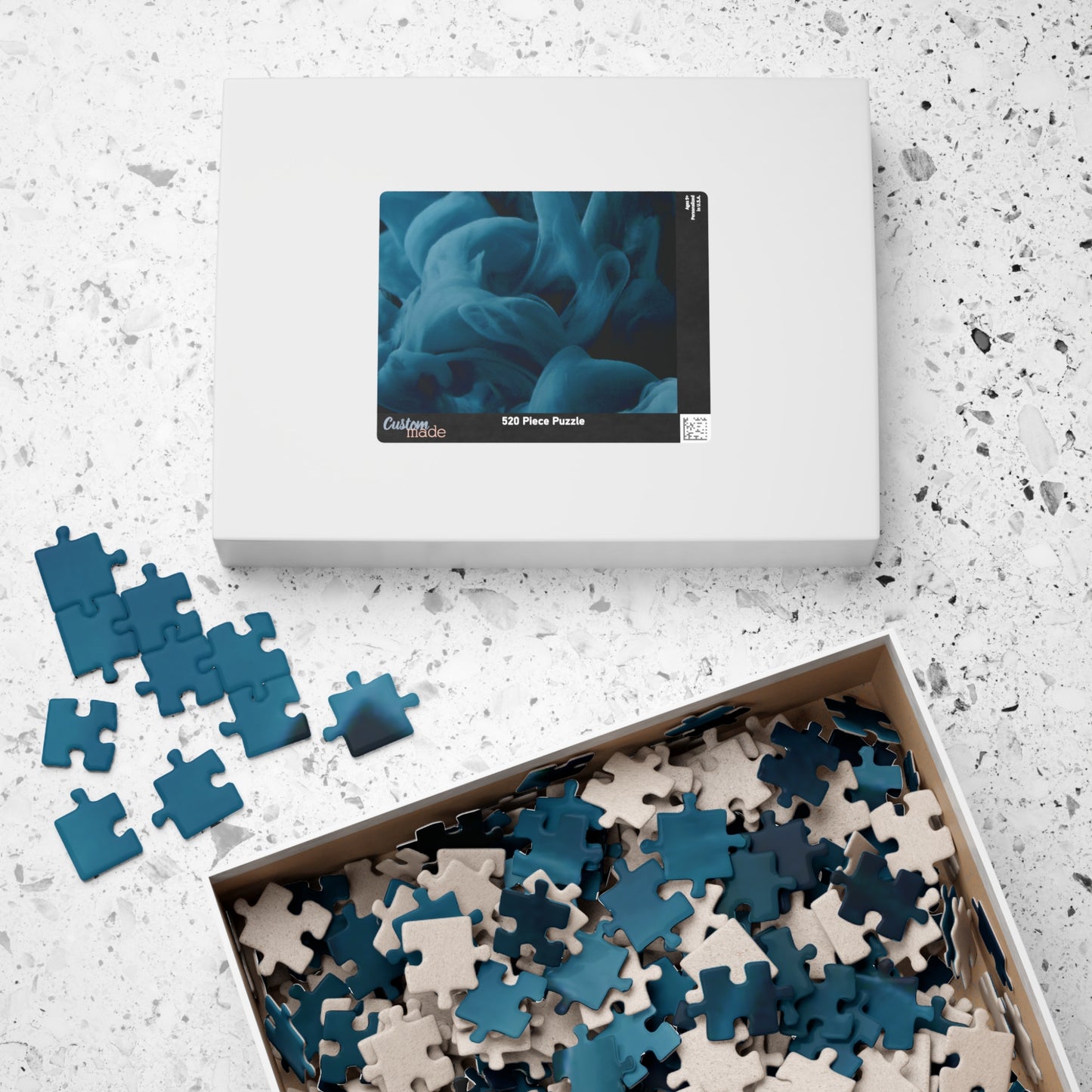 Hard Blue Puzzle, Blue Abstract Puzzle, Modern Art Puzzle, Aesthetic Puzzle, Modern Art Puzzle, 1000 Piece Blue Puzzle, Mindfulness Puzzle