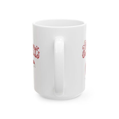 Merry Christmas Santa Hat Mug, Holiday Hat Coffee Mug, Xmas Santa Hat Mug, Santa Hat Coffee Mug, Holiday Santa Hat Mug, Red Hat Mug.