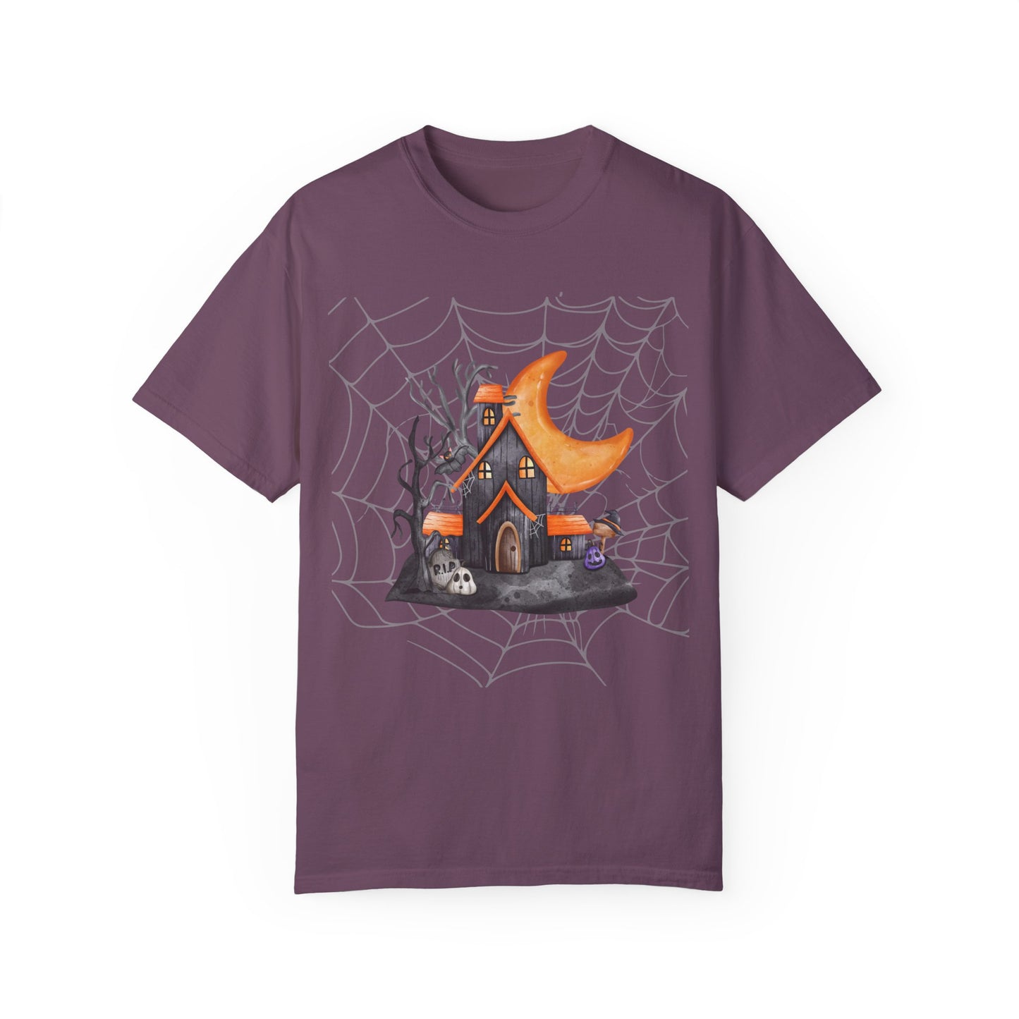 Scary House Shirt, Haunted House Tee Shirt, Retro Spooky House Tee, Haunted Mansion Tee, Festive Halloween7331, Halloween Moon T Shirt