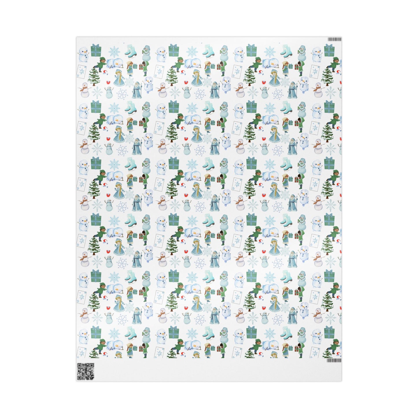 Wonderland Wrapping Paper Roll Snowman Winter Fun Gift Wrap Holiday Christmas Presents Children Festive Party