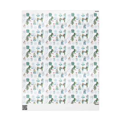 Wonderland Wrapping Paper Roll Snowman Winter Fun Gift Wrap Holiday Christmas Presents Children Festive Party