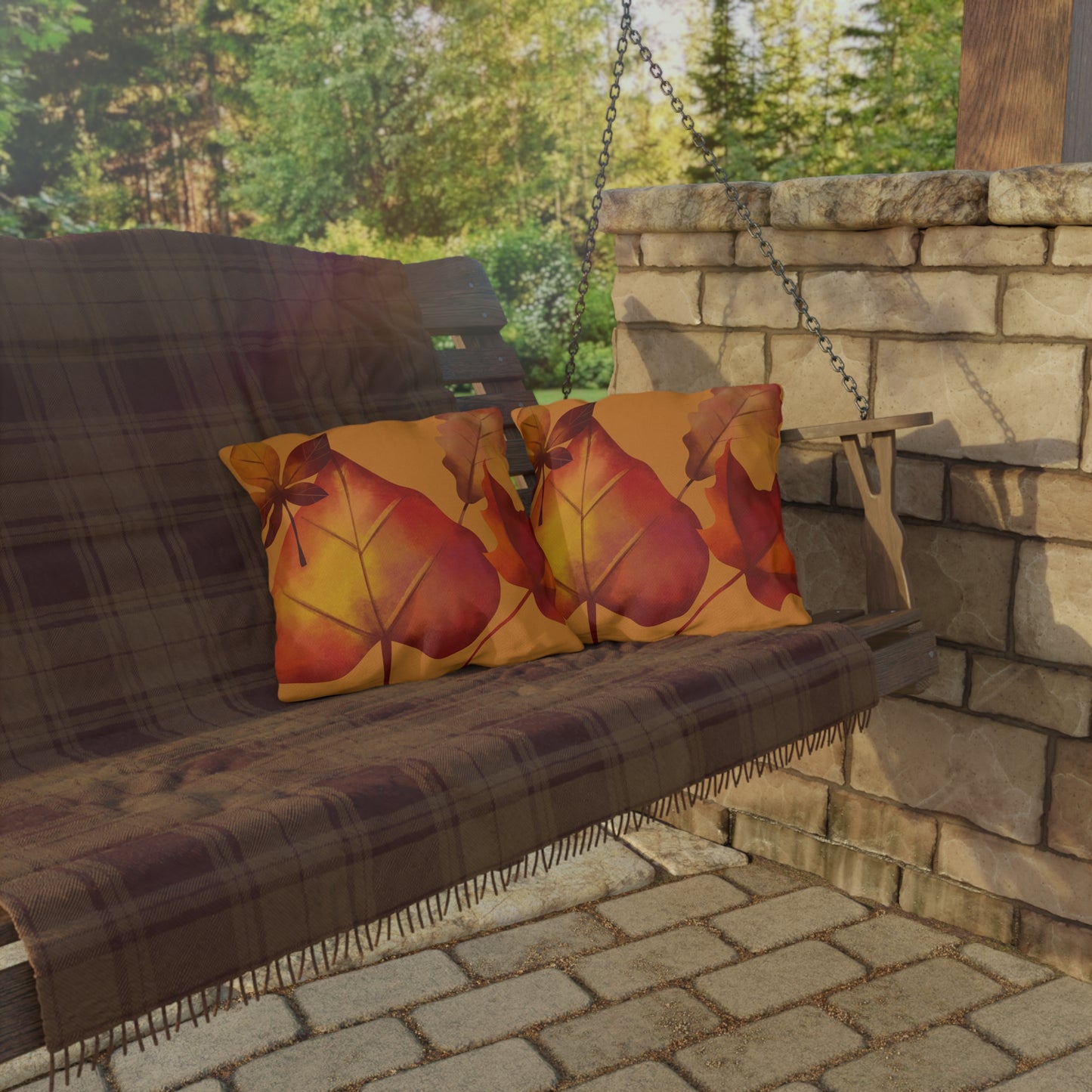 Autumn Leaves Throw Pillow, Fall Decorative Cushion, Thanksgiving Home Décor, Cozy Farmhouse Pillow, Seasonal Accent Cushion