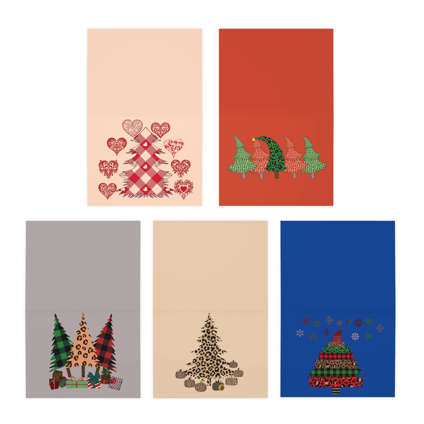 Multi Design Christmas Tree Greeting Cards