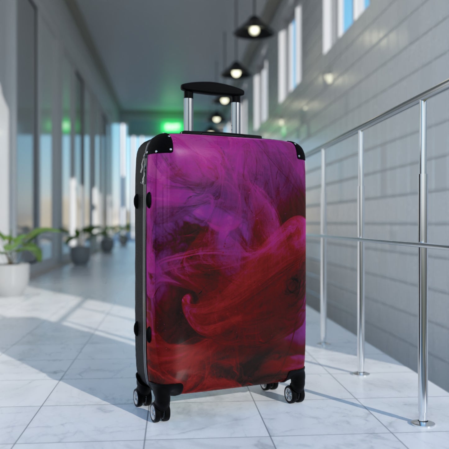 Swirling Magenta Smoke Suitcase