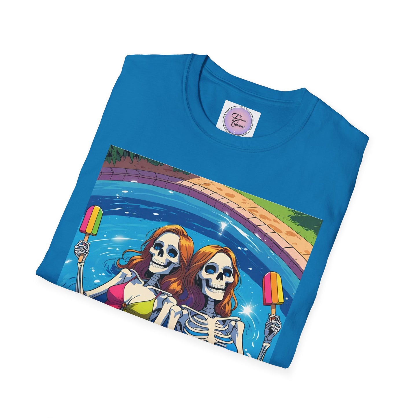 Summer Ween Skeleton Popsicle Shirt,  Halloween in July Pool Party Shirt, Bikini Skeleton Tee Shirt, Popsicle Skeleton Tee, Pool Vibes Skeleton Shirt, Skeleton Pool Party Tee, Summer Skeleton Pool Tee,