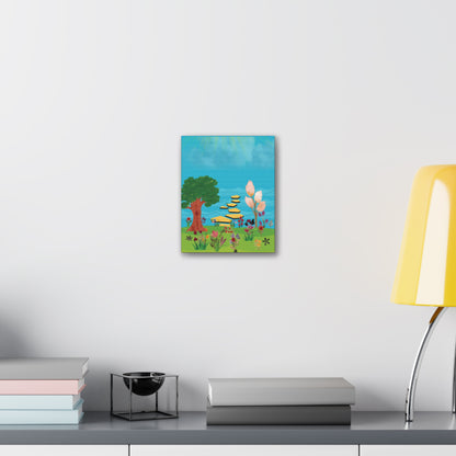 Flower Field for Children, Summer Fun Flower Field, Children Spring Flower Wall Art, Nursery Flower Field Canvas, Children Spring Flower Art