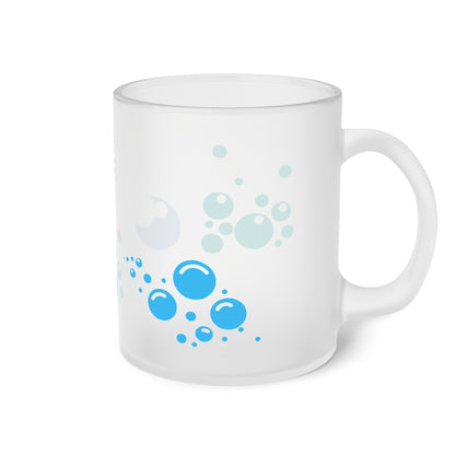 Frosted Glass Mug, glass, gift, fun graphics, decorative mug, drink, kitchen, see through mug