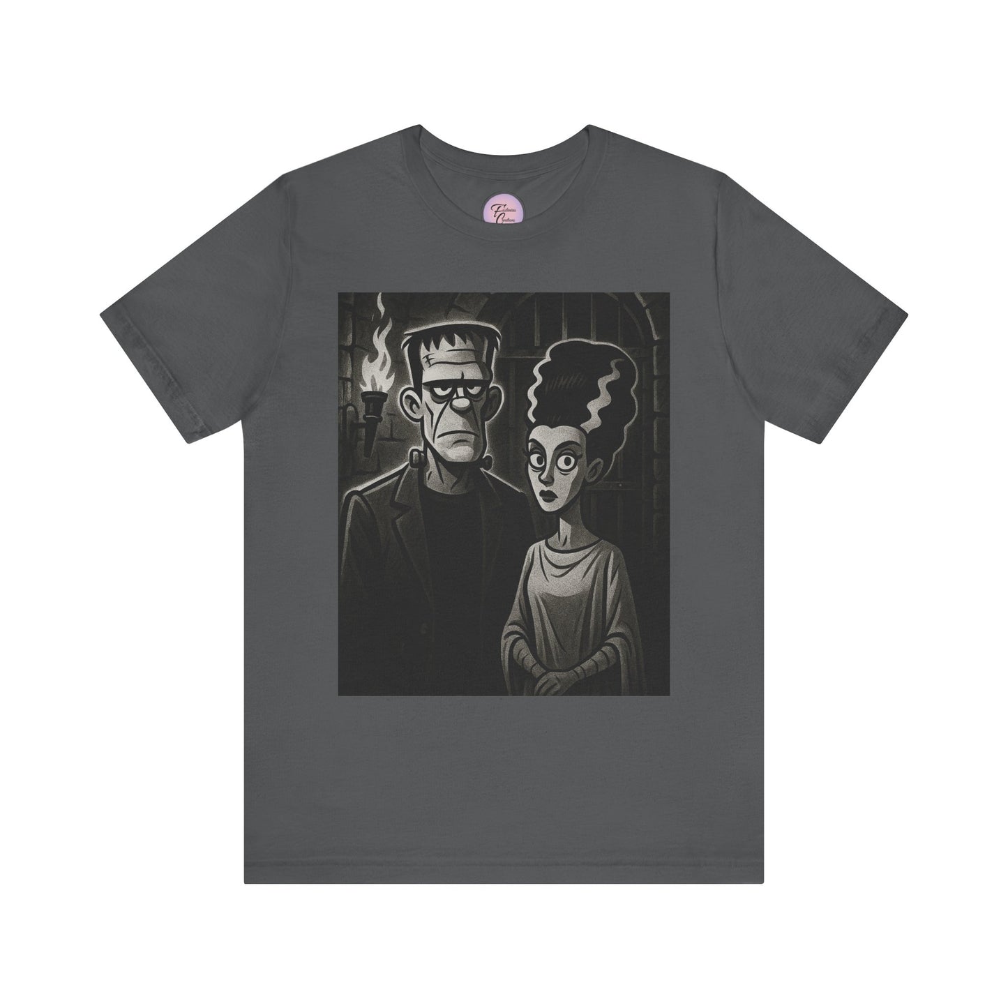 Frankenstein Couple Tee, Bride Of Frankenstein Shirt, Monsters Dark Aesthetic Tee, Universal Monsters Tee,  Monster Couple Shirt, Creepy Couple Shirt, Frankenstein Retro Graphic Tee, Bride Of Frankenstein