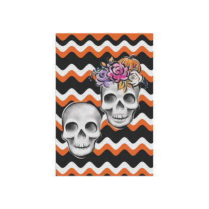 Skull Garden Banner, Spooky Flag Theme, Garden Skull Flag, Skull Lawn Flag, Skull Garden Flag, Day Of The Day Flag, Halloween Garden Flag