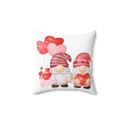 Gnome's Valentine's Day Spun Polyester Square Pillow