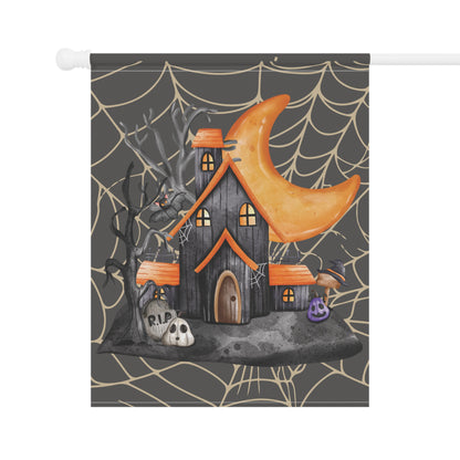 Creepy House Flag, Haunted House Flag, Haunted House Banner, Spook House Flag, Trick Or Treat Flag, Halloween Yard Flag, Fall Yard Flag.