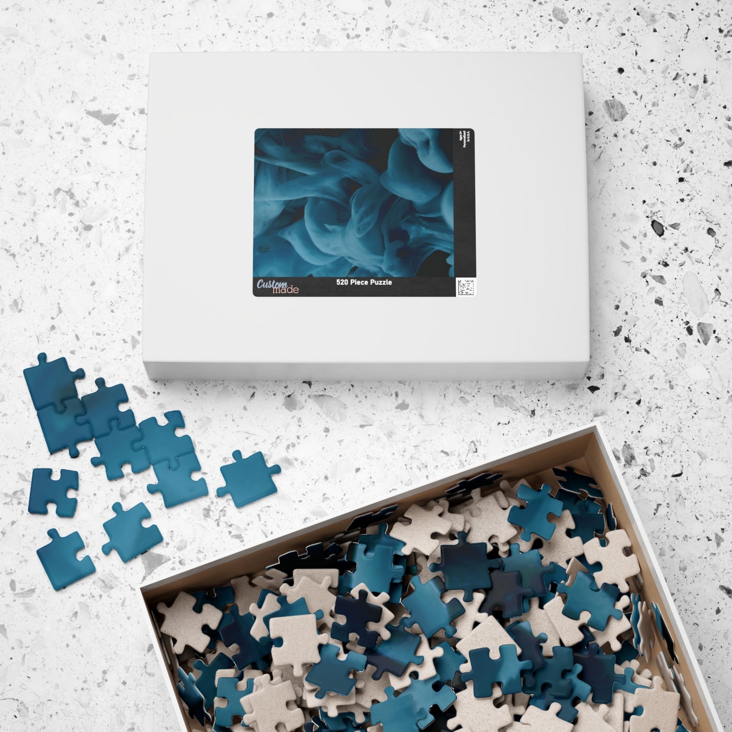Hard Blue Puzzle, Blue Abstract Puzzle, Modern Art Puzzle, Aesthetic Puzzle, Modern Art Puzzle, 1000 Piece Blue Puzzle, Mindfulness Puzzle