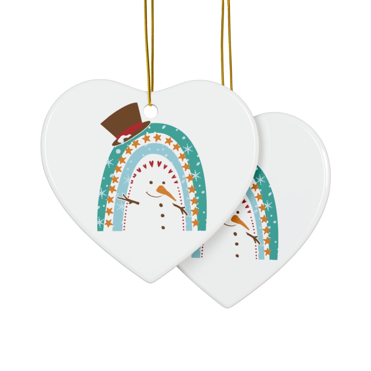 Rainbow Snowman Christmas Ornament