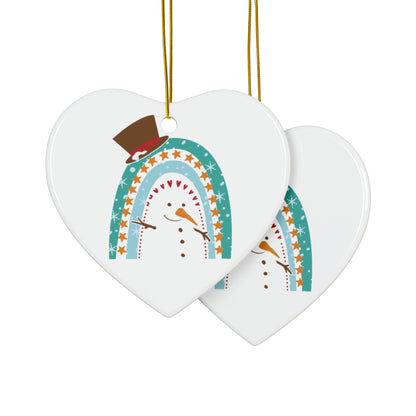 Rainbow Snowman Christmas Ornament