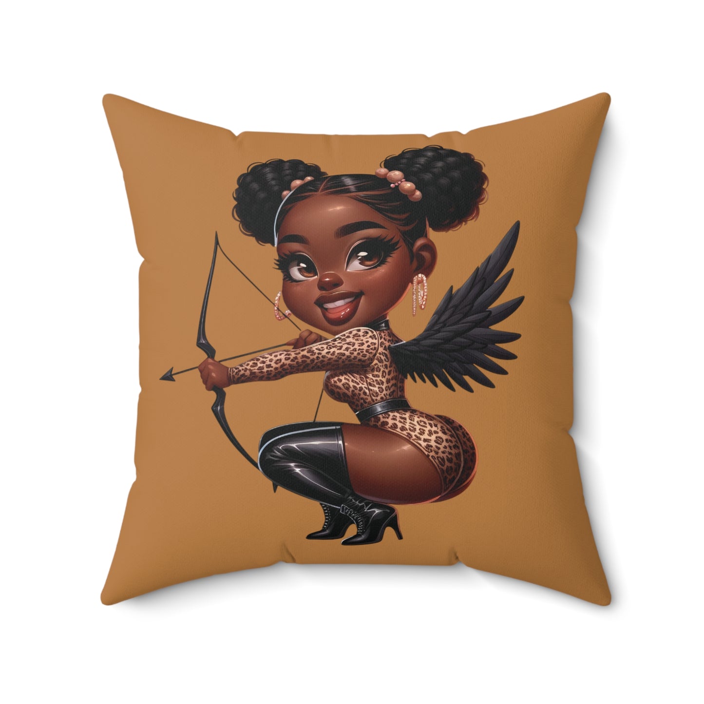 Black Cupid Valentine Pillow,  Angel Throw Pillow, Cherub Throw Pillow, Heavenly Décor Pillow, Chic Angel Cushion, Fantasy Angel Pillow, Angel Decor Pillow, Angel Cherub Decor