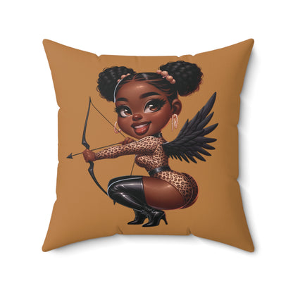 Black Cupid Valentine Pillow,  Angel Throw Pillow, Cherub Throw Pillow, Heavenly Décor Pillow, Chic Angel Cushion, Fantasy Angel Pillow, Angel Decor Pillow, Angel Cherub Decor