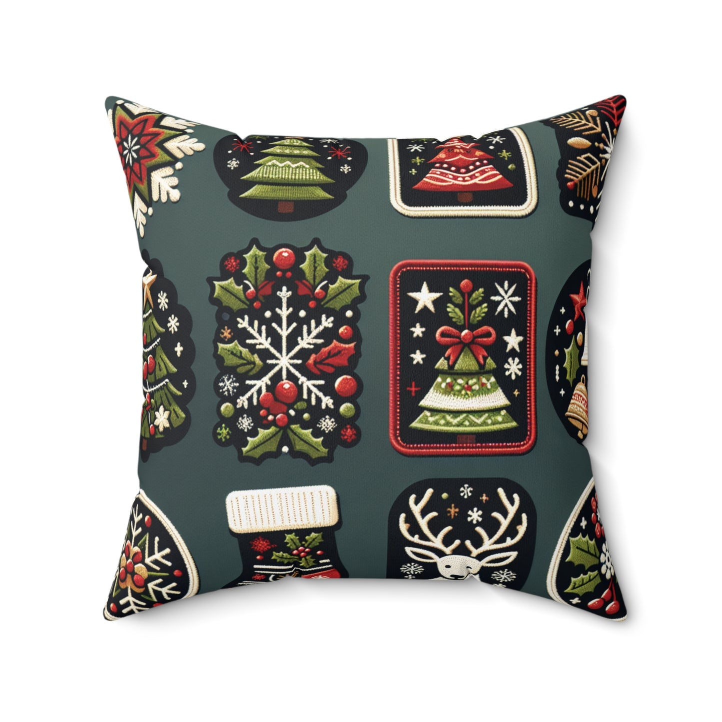 Christmas Cookie Pillow, Holiday Treat Cushion, Festive Christmas Tree & Holly Decor, Cozy Winter Throw Pillow, Whimsical Holiday Accent