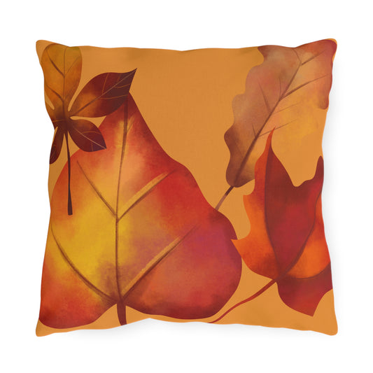 Autumn Leaves Throw Pillow, Fall Decorative Cushion, Thanksgiving Home Décor, Cozy Farmhouse Pillow, Seasonal Accent Cushion