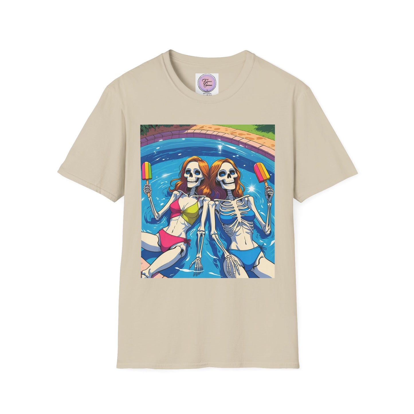 Summer Ween Skeleton Popsicle Shirt,  Halloween in July Pool Party Shirt, Bikini Skeleton Tee Shirt, Popsicle Skeleton Tee, Pool Vibes Skeleton Shirt, Skeleton Pool Party Tee, Summer Skeleton Pool Tee,