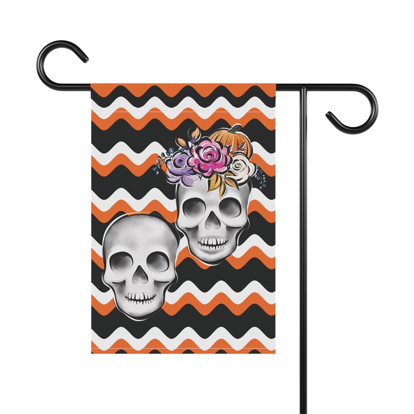 Skull Garden Banner, Spooky Flag Theme, Garden Skull Flag, Skull Lawn Flag, Skull Garden Flag, Day Of The Day Flag, Halloween Garden Flag