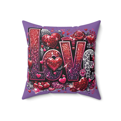 Graphic Love Pillow, Self Love Pillow, Love Theme Cushion, Romantic Love Cushion, Purple Love Pillow, Romantic Valentine Throw Pillow,  Couples Love Pillow, Valentine Couch Throw Pillow, Heart Pattern Pillow, Love Heart Pillow