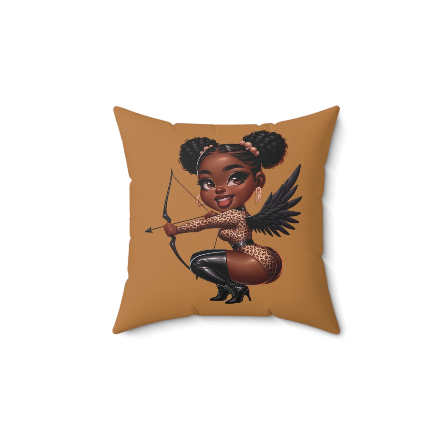 Black Cupid Valentine Pillow,  Angel Throw Pillow, Cherub Throw Pillow, Heavenly Décor Pillow, Chic Angel Cushion, Fantasy Angel Pillow, Angel Decor Pillow, Angel Cherub Decor