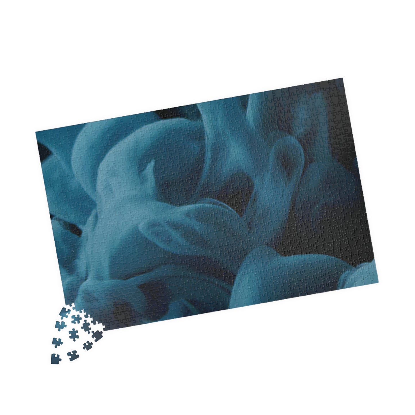 Smoky Blue Abstract Puzzle, Blue Vibrant Puzzle, Challenging Blue Puzzle, Blue Difficult Puzzle, Blue Gradient Puzzle, Difficult Blue Jigsaw