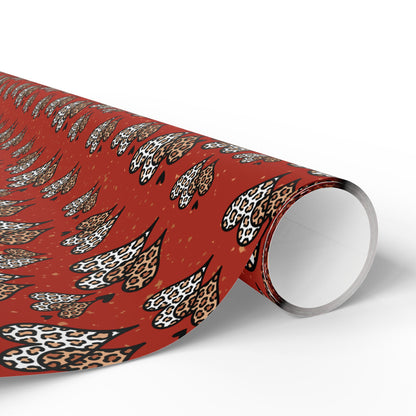 Copy of Valentine Heart Leopard Wrapping Paper — Romantic Animal Print Gift Wrap