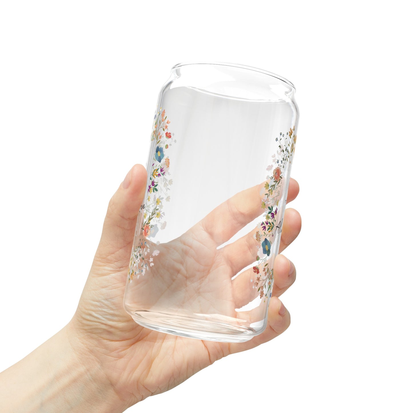 Mom Floral Sipper Glass, Wildflower Sipper Glass, Mother's Sipper Glass, Mother's Day Sipping Glass, Sipper Glass, Moms Sipper Glass, Wildflower Can Glass,