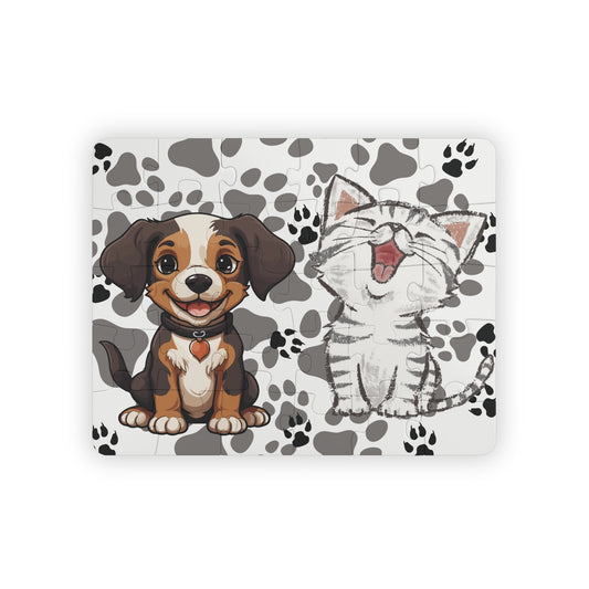 Children Pet Puzzle, Smiling Dog Cat Puzzle, Kids Cat Dog Jigsaw, Dog Cat Puzzle, Fun Animal Jigsaw, Kids Pet Puzzle, Daycare Pet Puzzle.