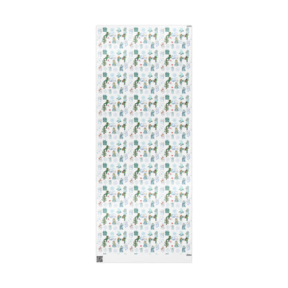 Wonderland Wrapping Paper Roll Snowman Winter Fun Gift Wrap Holiday Christmas Presents Children Festive Party