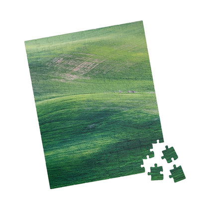 Jigsaw Puzzle (110, 252, 500, 1014-piece), Adult Puzzle, Family Puzzle, Puzzle, Sea Green Puzzle, Abstract Green Art Puzzle, Vibrant Green Puzzle, Green Minimalist Puzzle, Green Gradient Puzzle, Green Wave puzzle.