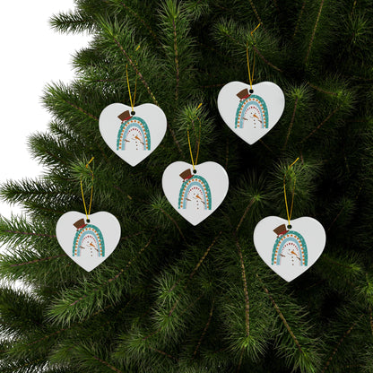 Rainbow Snowman Christmas Ornament