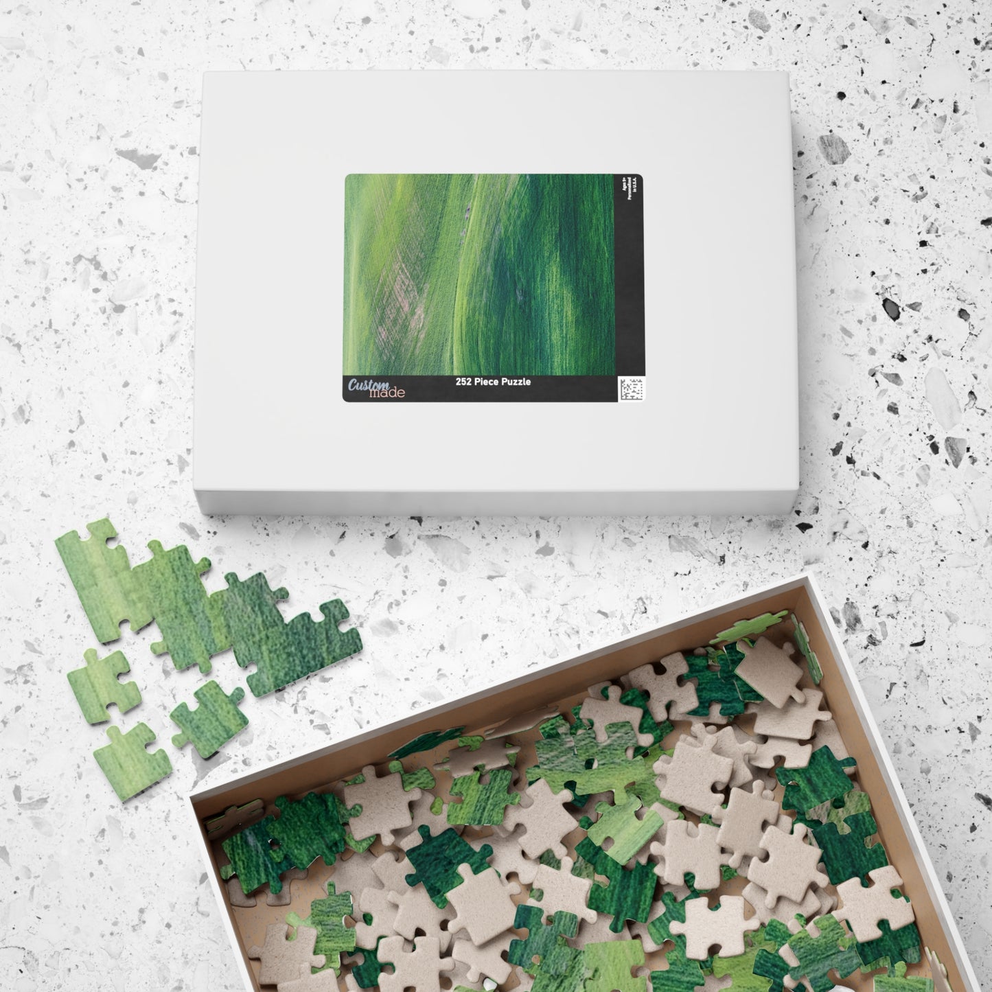 Jigsaw Puzzle (110, 252, 500, 1014-piece), Adult Puzzle, Family Puzzle, Puzzle, Sea Green Puzzle, Abstract Green Art Puzzle, Vibrant Green Puzzle, Green Minimalist Puzzle, Green Gradient Puzzle, Green Wave puzzle.