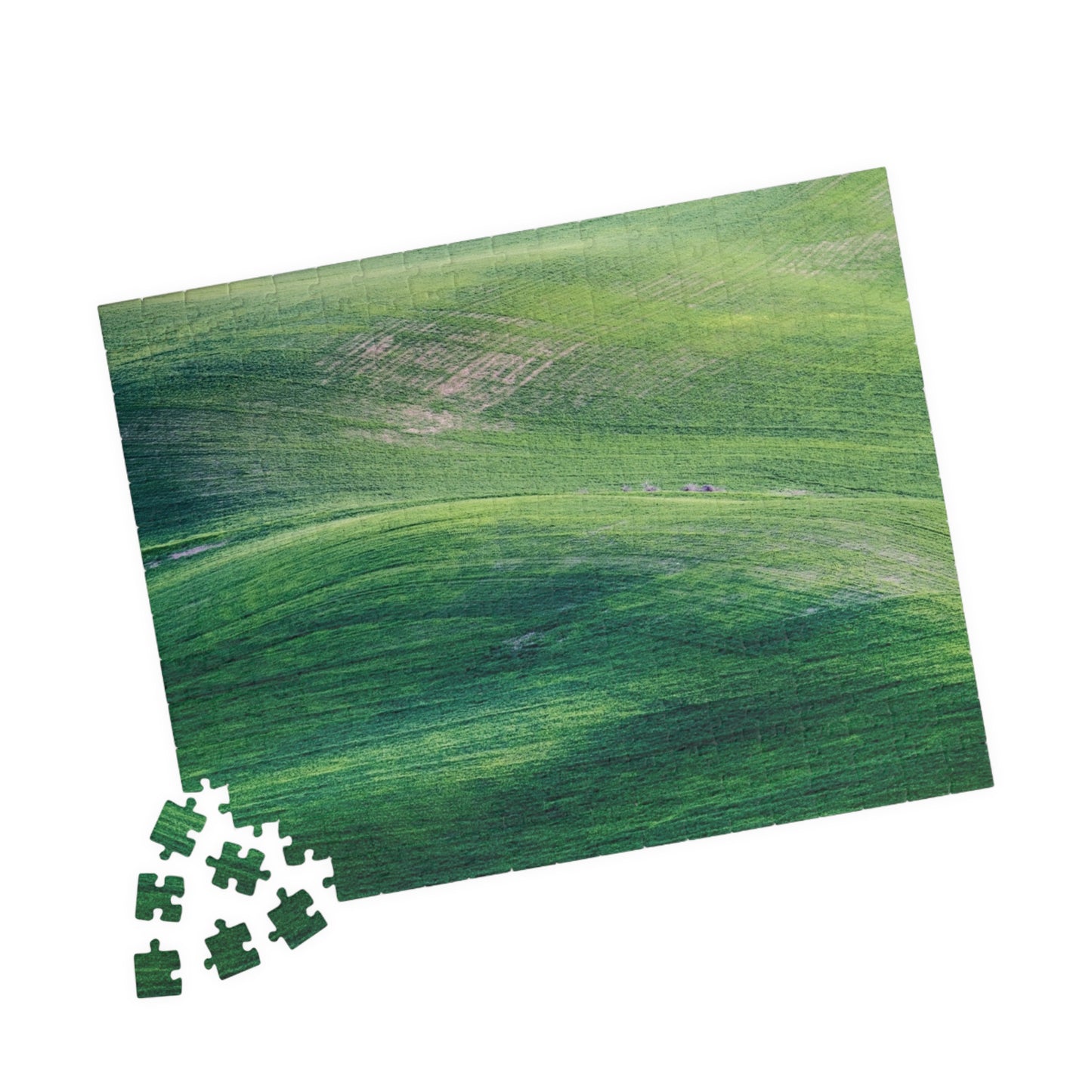 Jigsaw Puzzle (110, 252, 500, 1014-piece), Adult Puzzle, Family Puzzle, Puzzle, Sea Green Puzzle, Abstract Green Art Puzzle, Vibrant Green Puzzle, Green Minimalist Puzzle, Green Gradient Puzzle, Green Wave puzzle.