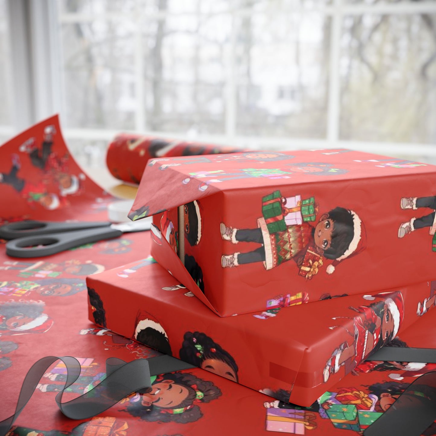 Afrocentric Holiday Paper, Cultural Christmas Wrapping Paper, Diverse Wrapping Paper, African American Christmas Wrapping Paper, Cultural Gift Wrap, Afrocentric Wrap, Children Christmas Wrapping Paper, Ethnic Gift Wrap
