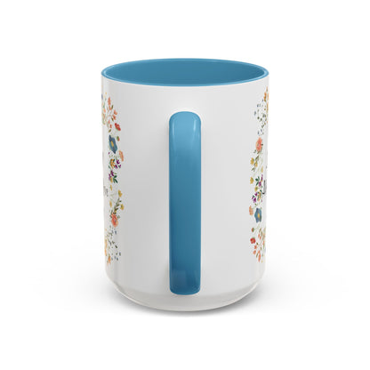 Mom Love Mug, Cottagecore Tea Accent Cup, Wildflower Accent Coffee Mug, Mom Love Accent Mug, Mother's Accent Coffee Mug, Message To Mom Mug.