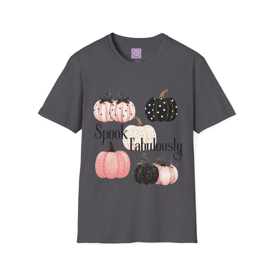 Spook Fabulously Shirt, Polka Dots Pumpkin Shirt, Fashionable Pumpkin Shirt,  Fabulous Pumpkin Tee Shirt, Fancy Pumpkin Shirt, Stylish Halloween Tee, Spook Fabulous Halloween Tee Shirt, Pink Pumpkin Halloween Shirt