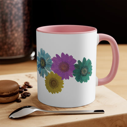 Colorful Daisy Coffee Mug, Boho Accent Mug, Mother’s Day Daisy Mug, Floral Accent Coffee Mug, Holiday Accent Coffee Cup, Nature Themed Mug,11oz Accent Mug