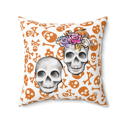 Accent Skull Pillow, Day Of The Dead Pillow, Floral Skull Pillow, Skeleton Skull Pillow, Skull Throw Pillow, Décor Halloween Pillow, Skull Accent Pillow, Spooky Throw Pillow, Skull Pillow,