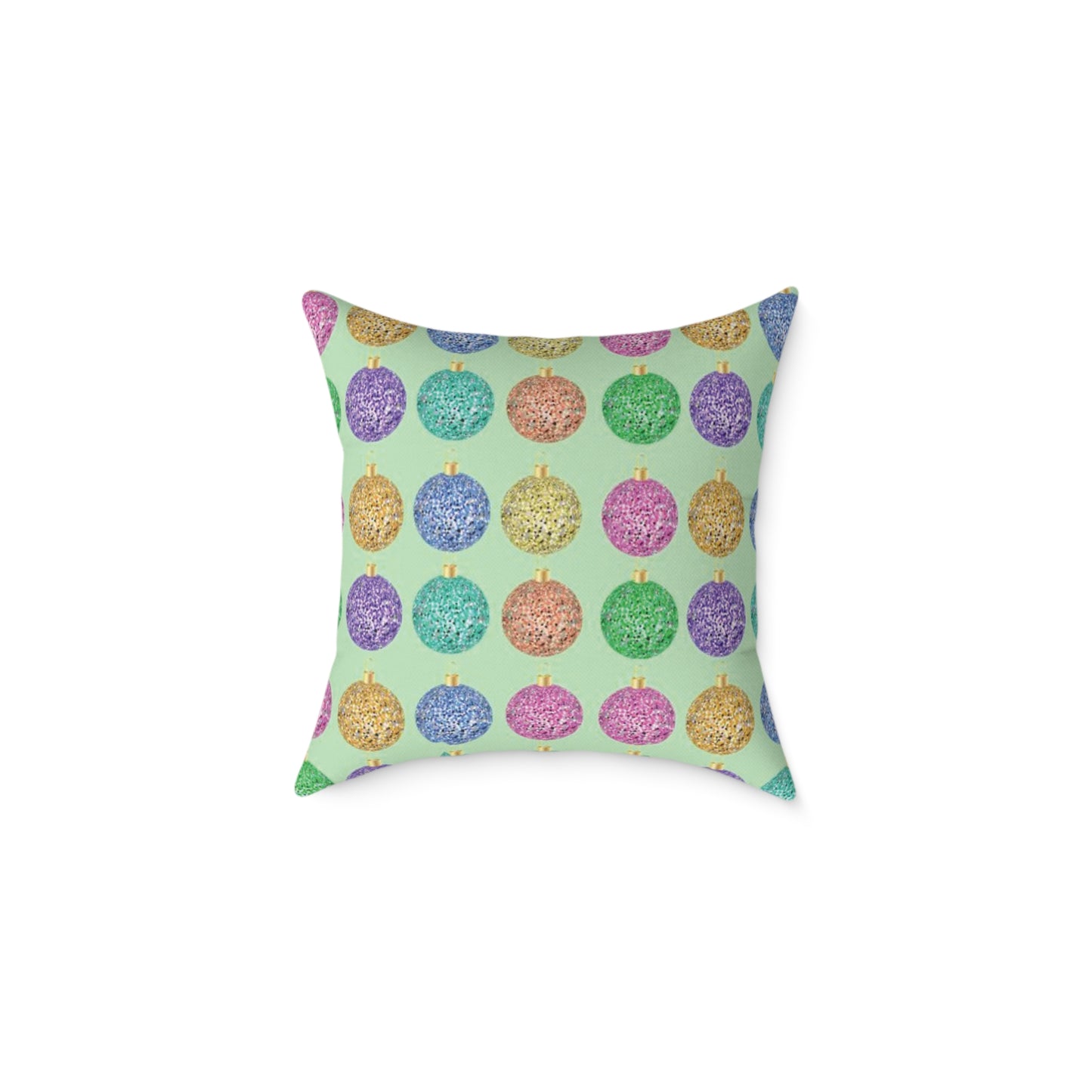 Multicolor Christmas Cushion, Christmas Ornament Cushion, Colorful Holiday Pillow, Ornament Print Pillow, Holiday Themed Throw Pillow, Colorful Christmas Pillow