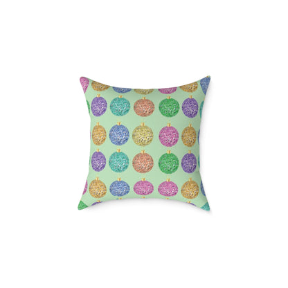 Multicolor Christmas Cushion, Christmas Ornament Cushion, Colorful Holiday Pillow, Ornament Print Pillow, Holiday Themed Throw Pillow, Colorful Christmas Pillow