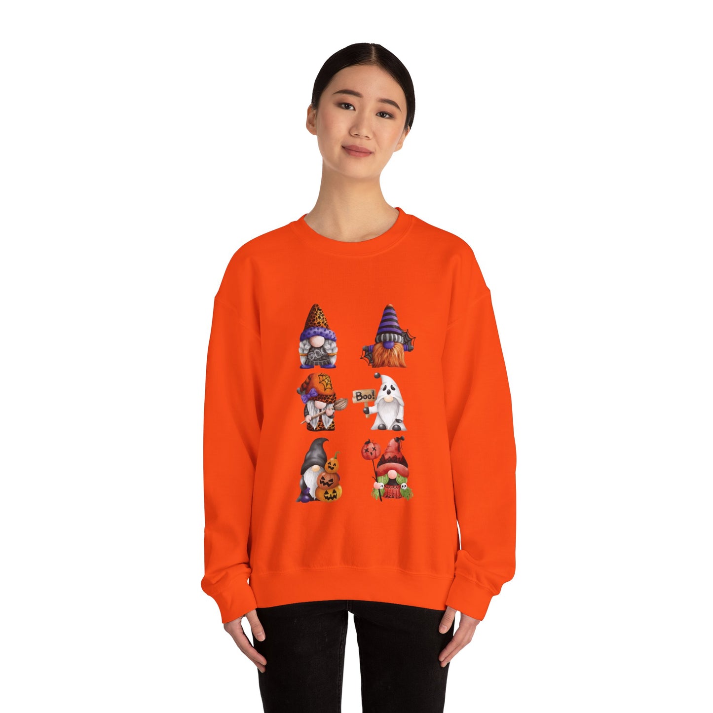 Spooky Gnome Sweatshirt, Double-Sided Halloween Gnome Pullover, Gnome Themed Apparel, Halloween Gnome Crewneck, Halloween Gnome Pullover,  Spooky Gnome Shirt, Unisex Gnome Sweatshirt