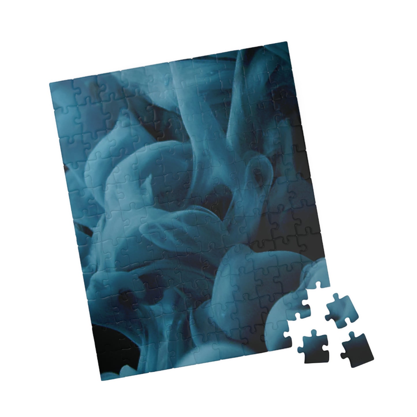 Smoky Blue Abstract Puzzle, Blue Vibrant Puzzle, Challenging Blue Puzzle, Blue Difficult Puzzle, Blue Gradient Puzzle, Difficult Blue Jigsaw