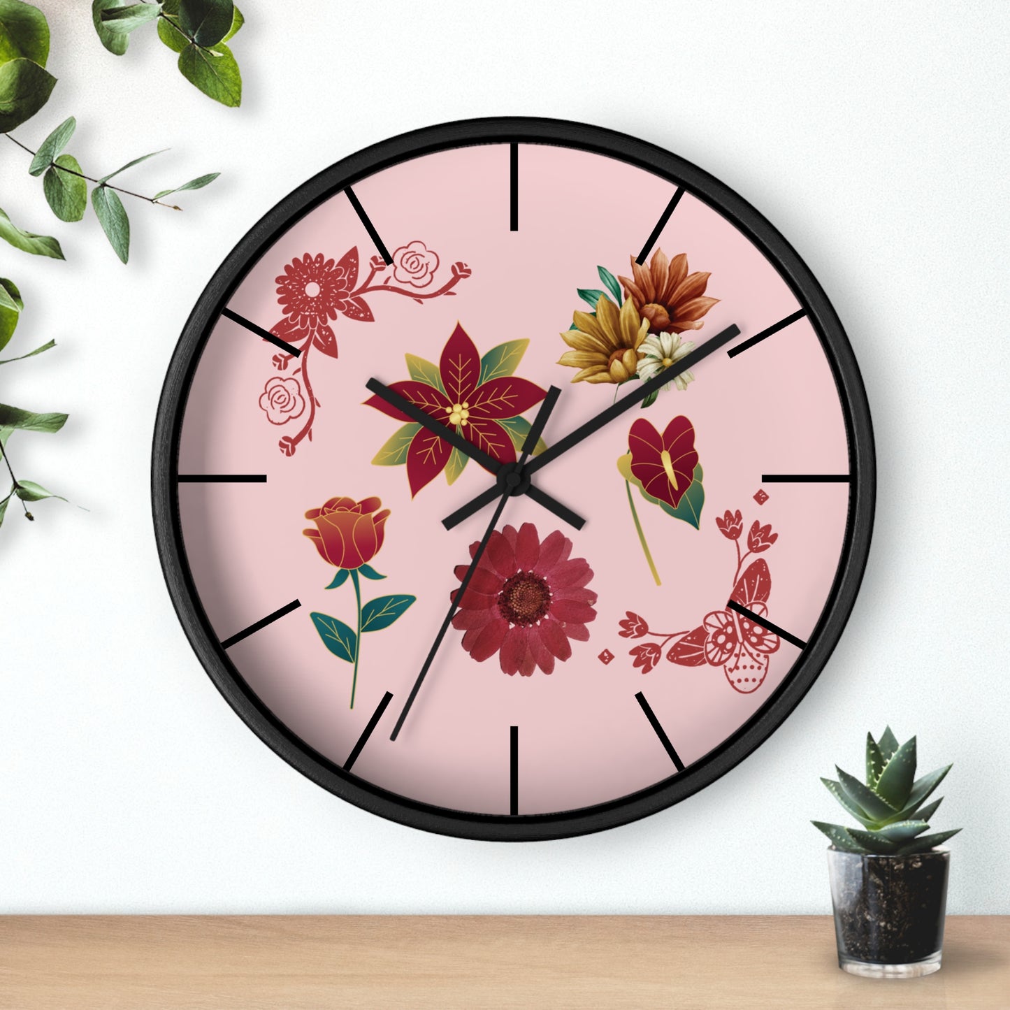 Wildflower Wall Clock