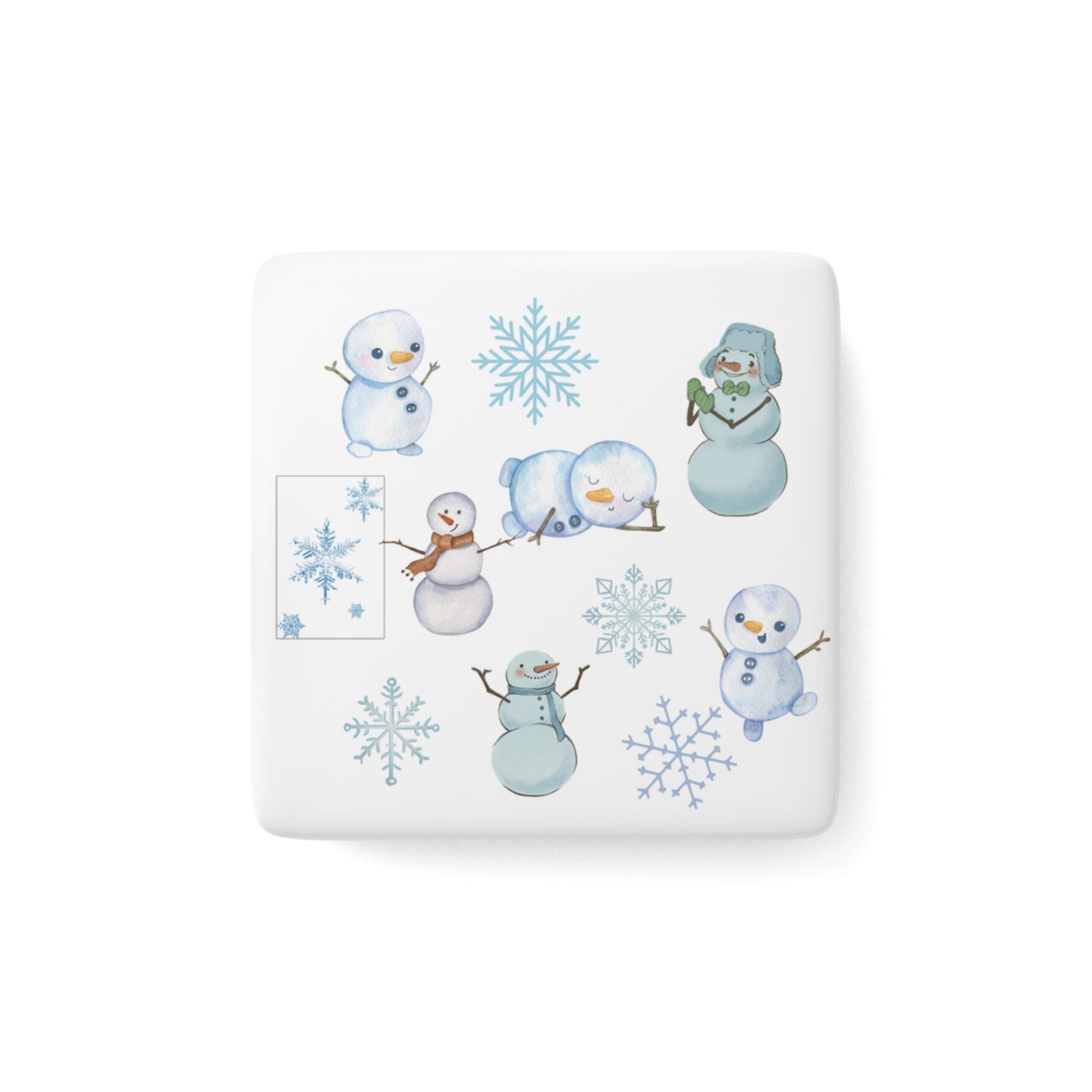 Happy Snowman Porcelain Magnet