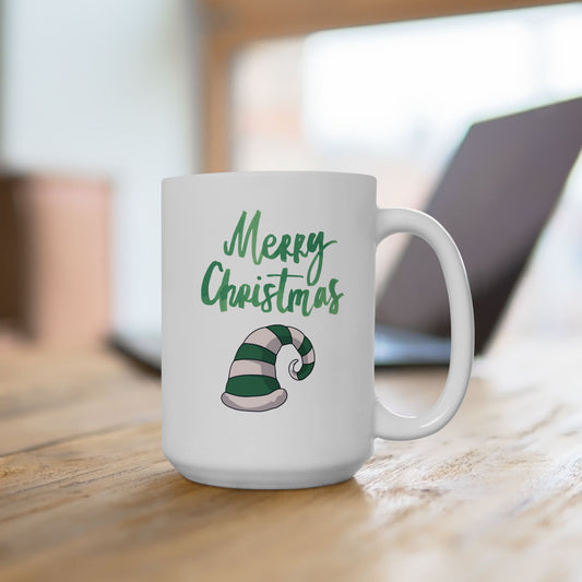 Merry Christmas Santa Hat Mug, Holiday Hat Coffee Mug, Xmas Santa Hat Mug, Santa Hat Coffee Mug, Holiday Santa Hat Mug, 15 Oz Santa Hat Mug.