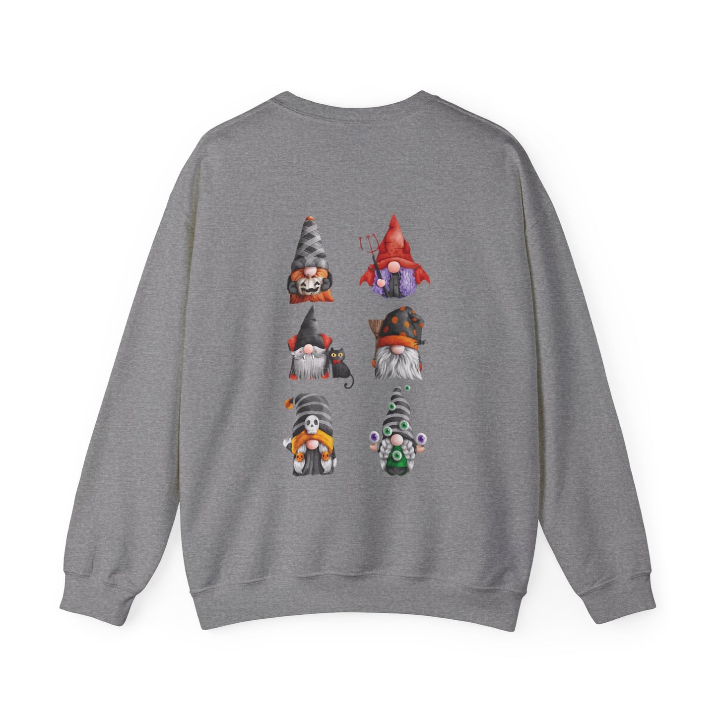 Spooky Gnome Sweatshirt, Double-Sided Halloween Gnome Pullover, Gnome Themed Apparel, Halloween Gnome Crewneck, Halloween Gnome Pullover,  Spooky Gnome Shirt, Unisex Gnome Sweatshirt