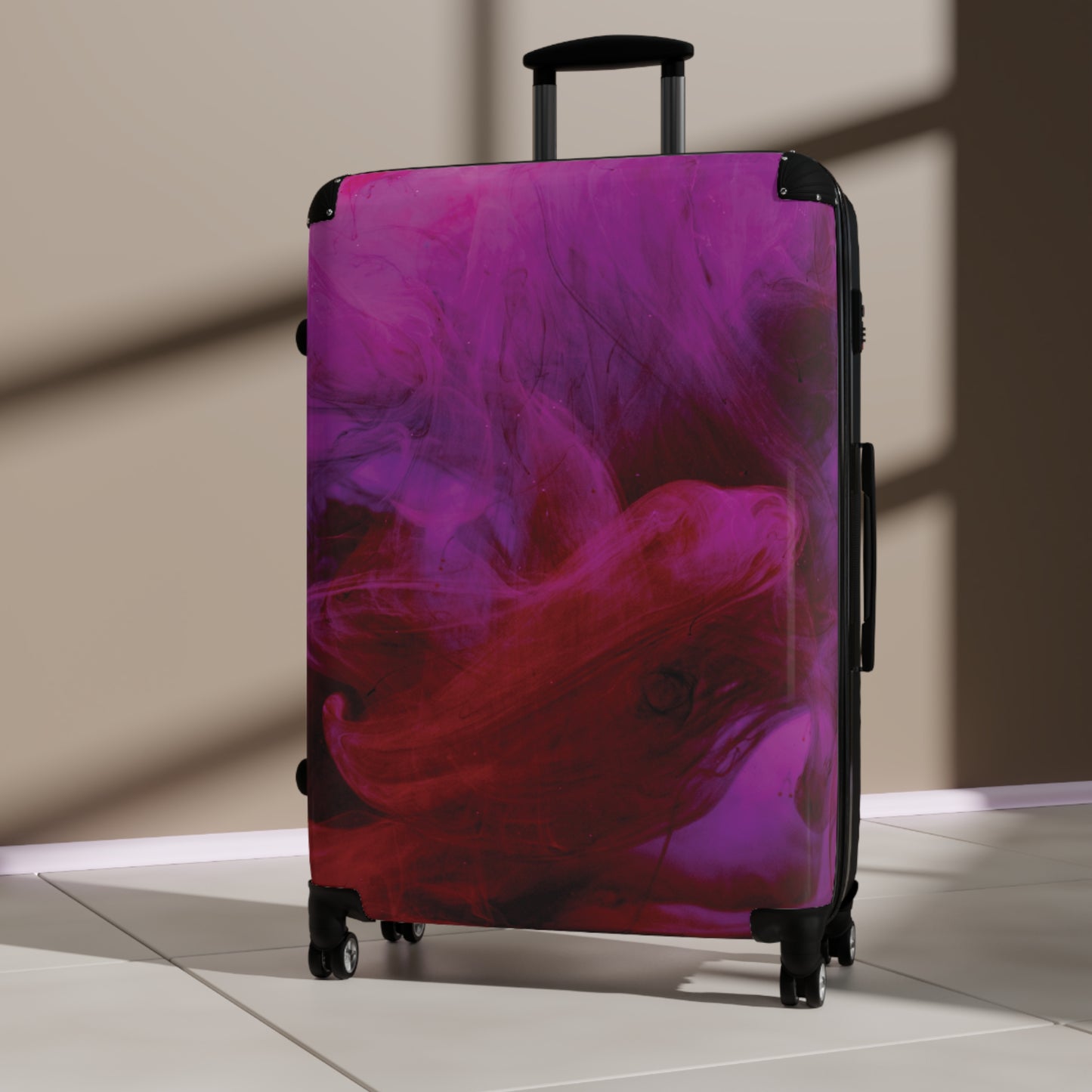 Swirling Magenta Smoke Suitcase