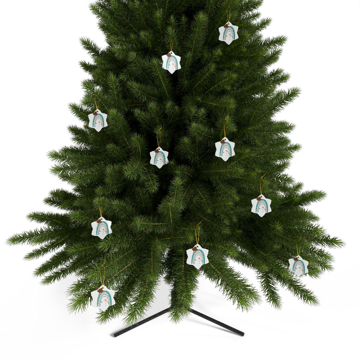 Rainbow Snowman Christmas Ornament